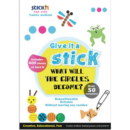 Stickn artistiek werkboek - Creatief en educatief werkboek met ronde sticky notes voor kinderen